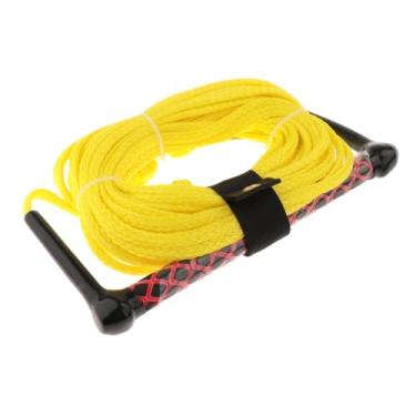 Imagem de Generic Corda de reboque para esqui aquático com alça, corda de reboque para wakeboard e surf, linha para esportes aquáticos, acessórios para prancha de, Corda Amarela