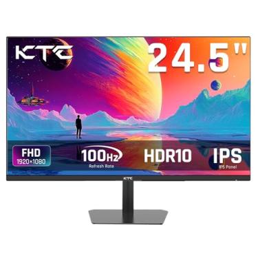 Imagem de KTC Monitor de computador IPS de 62.2 cm 100Hz – FHD (1920 x 1080P), tela anti-luz azul, 126% sRGB, 16,7M, suporte FreeSync e GSync, monitor de PC para jogos casuais e trabalho