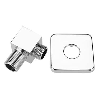 Imagem de Cotovelo de Chuveiro G1/2 Conexão de Rosca de Chuveiro Quadrado Tomada de Chuveiro Sólido Saída de Parede de Latão de Cotovelo Cromado Final de Chuveiro Manual Hands Becow