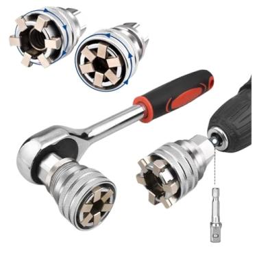 Imagem de Chave Soquete Universal Ajustável 10-19mm Alta Resistência Encaixe de 3/8 Polegadas (Soquete + Chave Catraca)