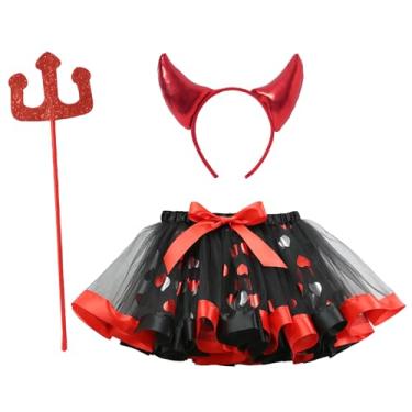 Imagem de Conjunto de saias de tule de Halloween com faixa de cabeça, varinha de feiticeiro, roupas para meninas de 3 a 4 anos