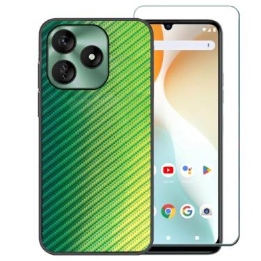 Imagem de Ranyi Capa para BLU G64L G1050WW com protetor de tela, padrão ondulado gradiente colorido, fina, flexível, proteção de TPU (poliuretano termoplástico), capa de borracha de silicone para BLU G64L (2025