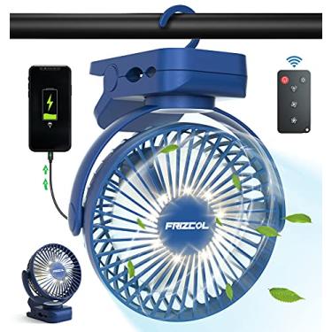 Imagem de Ventilador de clipe 65 horas ventilador de mesa portátil recarregável com luzes LED e ganchos 12.000 capacidade ventilador operado por bateria com clipes, pequeno ventilador de mesa, mini ventiladores