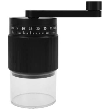 Imagem de Mini moedor de café manual portátil manivela moedor de grãos de café com 35 configurações ajustáveis para acampamento de escritório e casa (preto, 1)