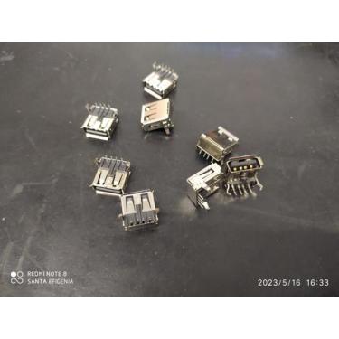 Imagem de 30x Conector Usb Tipo A Femea 90 Pci