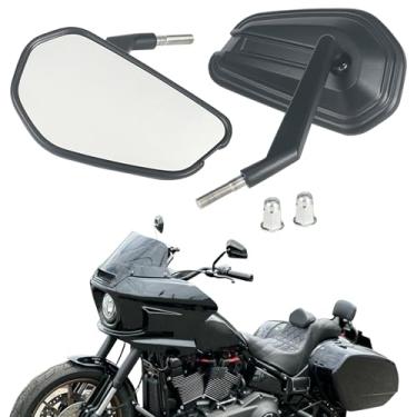 Imagem de FWXEOZ Espelhos de motocicleta de alumínio CNC para guidão, retrovisores retrovisores para Pan America 1250 S PA1250, para trem noturno Davidson, para Sportster S (preto)