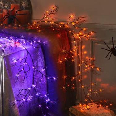Imagem de Halloween Garland Fudios iluminados com 120 LEDs laranja/roxo de 6 pés
