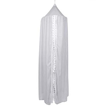 Imagem de GLOGLOW Rede de cama durável e elegante com borda de renda requintada, perfeita para o quarto das crianças (cinza)