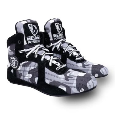 Imagem de Beastpowergear Bodybuilding Weightlifting MMA Cross-Trainer & Wrestling Tênis Preto/Azul, Camuflagem cinza, 10