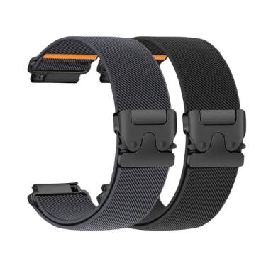 Imagem de Pulseira elástica de nylon para Garmin Venu 3 2/Vivoactive 4/Forerunner 965, 22 mm de liberação rápida, pulseira de tecido elástico com fivela de paraquedas para Samsung Galaxy 3 de 45 mm/relógio de