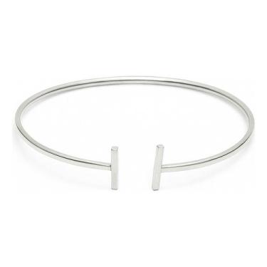 Imagem de Bracelete Feminino Fio Quadrado Aberto 1,5mm Prata 925 - Loja Das Prat