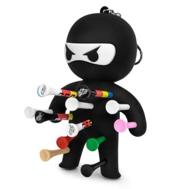 Imagem de Suporte de camiseta de golfe, suporte de bola de golfe portátil Ninja chaveiro presente de golfe para homens e mulheres, acessório de golfe para bolsa de taco de golfe, Preto, P