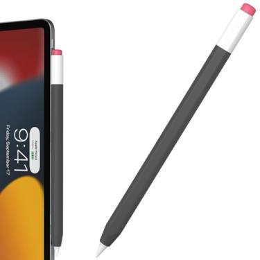 Imagem de FAFALITHIC Capa de silicone clássica compatível com Apple Pencil Pro e Apple Pencil capa protetora de 2ª geração, suporta carregamento magnético e toque duplo (preto)