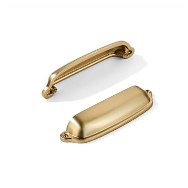 Imagem de khtumeware Pacote com 10 puxadores de taça de bronze champanhe de 10 cm de centro a centro - puxadores de armário e gaveta para ferragens de cozinha