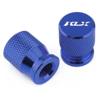 Imagem de Tampa da tampa da haste da válvula do pneu da roda acessórios de motocicleta compatível com KLX250 KLX450 KLX230 KLX 250 230 110 150 140 125 450R 300R 65(azul)