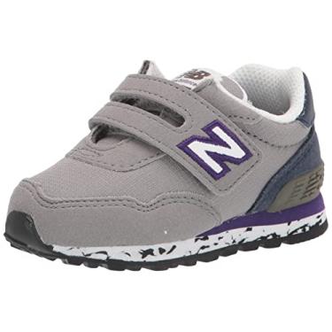 Imagem de New Balance Tênis infantil 515 V1 com cadarço, Cabeça de mármore/ameixa preta, 13 Little Kid