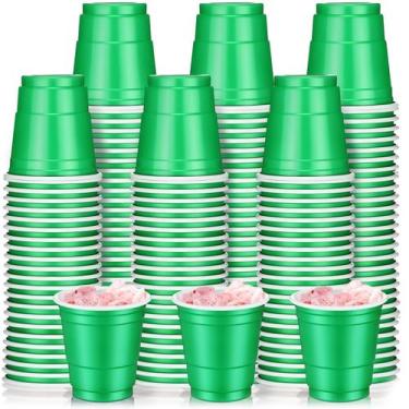 Imagem de Copos de tiro Layhit, pacote com 200 ml, plástico descartável, verde