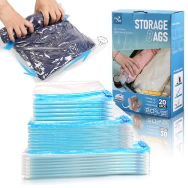 Imagem de Bolsas de compressão para viagem – Essenciais de viagem – Pacote com 20 bolsas economizadoras de espaço – sem necessidade de vácuo – Sacos de compressão para acessórios de cruzeiro