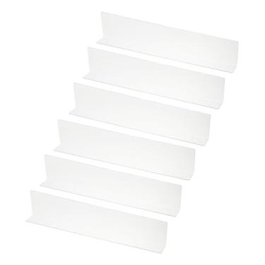 Imagem de PATIKIL Pacote com 6 divisórias de prateleira para organização de armários, 39 x 3,5 x 3,1 cm, separador de armário de acrílico, prateleiras de armário de cozinha, bloqueador para quarto, cozinha