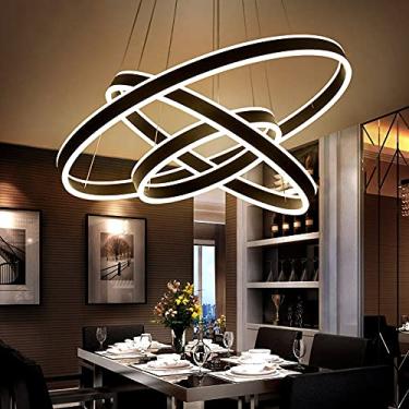 Imagem de Lustres para sala de estar Luminária de teto de lustre de LED com controle remoto, lustre de escurecimento Iluminação moderna, luzes para sala/60 cm (40 + 60 + 80 cm)