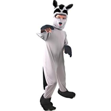 Imagem de Fantasia Lobo Cinza Infantil com Capuz e Rabo - Diversos, UNICA, P