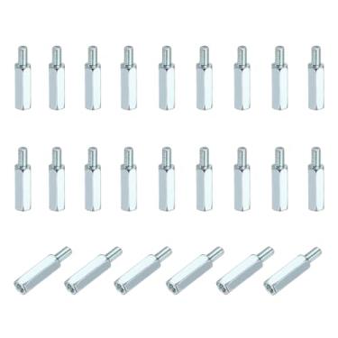 Imagem de PATIKIL 48 peças M3 x 14 mm + 6 mm macho fêmea sextavada, espaçador de placa-mãe PCB de ferro zincado para gabinetes de computador, placas de circuito, drone FPV, quadricóptero, prata