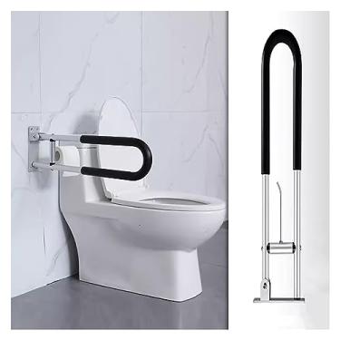 Imagem de GeRRiT Barras de apoio de alumínio para deficientes físicos, barras de apoio com gancho de lenço, trilho para banheiro, em forma de U e suporte de parede para idosos, pacientes grávidas e feridas