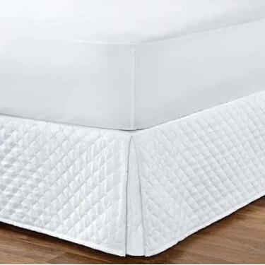 Imagem de Saia Para Cama Box Casal Padrão Com Tecido Matelado Branco - Doce Lar 
