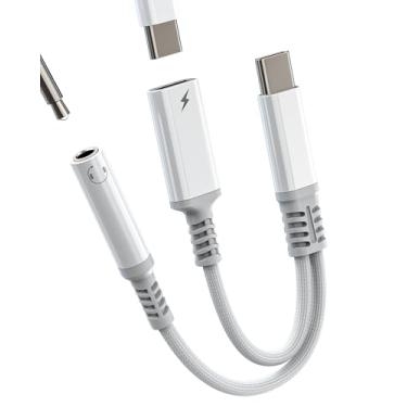 Imagem de Adaptador de fone de ouvido USB C para 3,5 mm para Apple para iPhone 16 15 Pro Max cabo carregador de áudio DAC tipo cabo auxiliar divisor de fone de ouvido compatível com Samsung Galaxy S24 S23 para