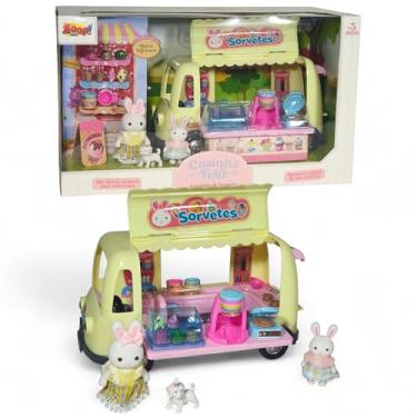 Imagem de Coleção Casinha Feliz Coelha Brinquedo Infantil Menina Food Truck Sorveteria