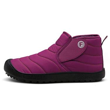 Imagem de Bigfanshu Botas femininas outono e inverno algodão leve macio inferior quente tênis casual corrida impermeável neve, Vermelho, 42 M EU