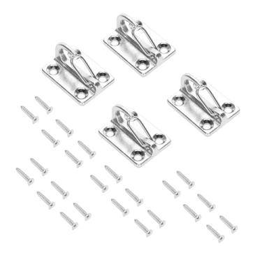 Imagem de Ruimou 4 peças 316 Ganchos de para-choques resistentes de aço inoxidável com parafusos 44 x 32 x 29,5 mm Adequado para amarrar cordas/abaixamento de cordas/ancoragem/cordam/cordam/operação de altura