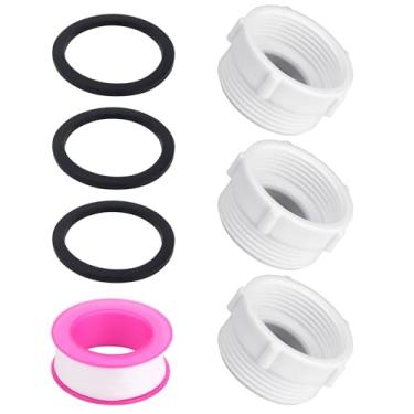 Imagem de 3un. Adaptadores Ralo de Pia de 1-1/4" para 1-1/2", Conector Encanamento NPT Fêmea para NPT Macho com Fita Vedação Uso em Cozinha e Banheiro