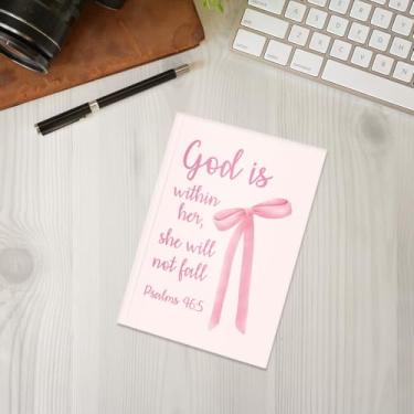 Imagem de Caderno com laço rosa, caderno A5 para anotações de escritório, agenda de 21 x 14,7 cm, agenda de viagem, 15