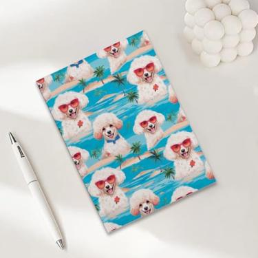 Imagem de Cadernos de retrato de cachorro com flores em aquarela para trabalho, caderno de composição A5, caderno pautado para faculdade, agenda de viagem forrada para escrever anotações, presentes para amantes