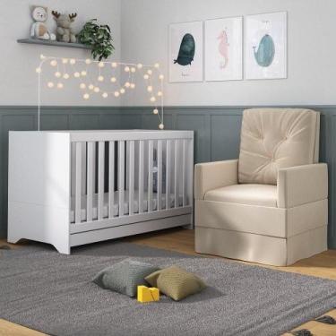 Imagem de Berço 3X1 Com Colchão Incluso E Poltrona Elza Mp4088 - MULTIMOVEIS