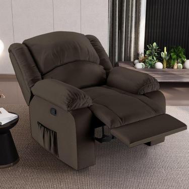 Imagem de Poltrona Do Papai Reclinável Sala De Cinema Madrid Manual Pu Marrom G23