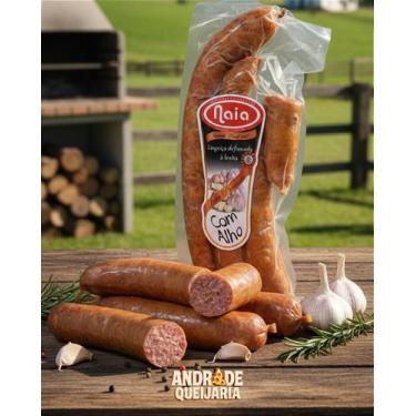 Imagem de Linguiça Defumada a Lenha com Alho - 500g - Naia Defumados