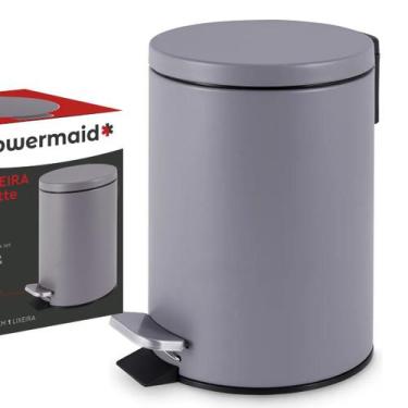 Imagem de Lixeira em Inox 3 Litros Cinza Com Pedal e Tampa Matte - CAMESA