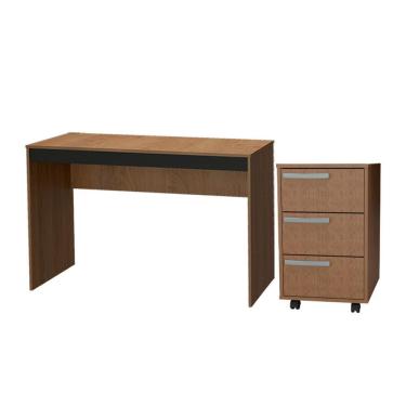 Imagem de Mesa E Gaveteiro 3 Gavetas Para Escritorio Gamer B29 Mell Preto Novam Mell Preto