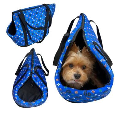 Imagem de Bolsa Para Transporte Para Pet Cachorro e Gatos Ideal Para Passeio e Viagens Tamanho M (Azul, M)