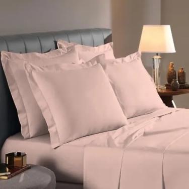 Imagem de Kit 2 Fronhas Avulsas Estampadas Para Travesseiro Malha 100% Algodão Toque Macio Com Zíper Hotel Pousada (Salmão, 60x50 cm)