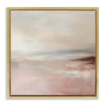 Imagem de Stupell Industries Muted Landscape Pink Tides Brown Framed Floater Canvas Wall Art, design by Petal Prints Design, 25 x 25