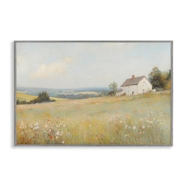 Imagem de Stupell Industries Little House Prairie Landscape Arte giclée emoldurada preta, design por Petal Prints Design, 20 x 30