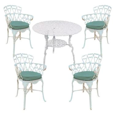 Imagem de 4 Cadeiras Viena Alumínio Mesa área Externa Jardim Varanda Verde