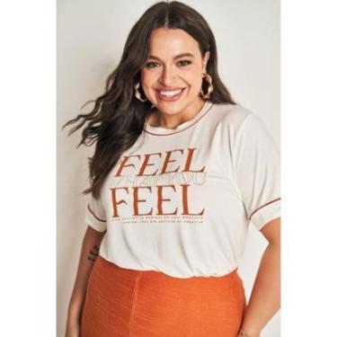 Imagem de T-SHIRT PLUS SIZE FEMININA DOCE TRAMA REF:105557-Feminino