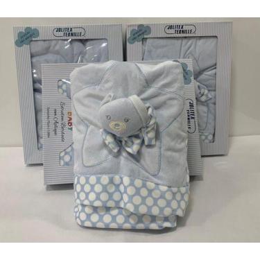 Imagem de Cobertor / Edredom Bordado Com Aplique Jolitex Bebe Menino, Azul-claro