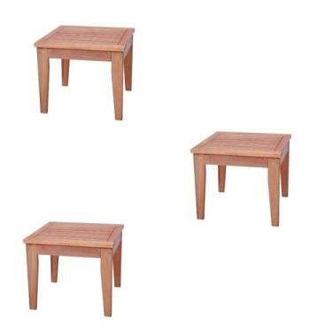 Imagem de Conjunto 3 Mesas de Centro Roma Madeira Maciça - Cedro Rosa