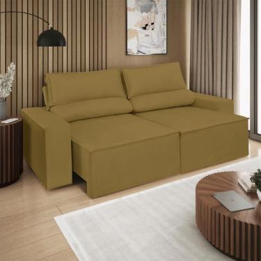 Imagem de Sofá Reclinável Retrátil 3 Lugares Com Molas Balaqui Decor Capuccino