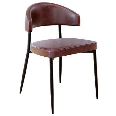 Imagem de Cadeira De Jantar Estofada Fixa Chloe M25 Sintético Café - Mpozenato